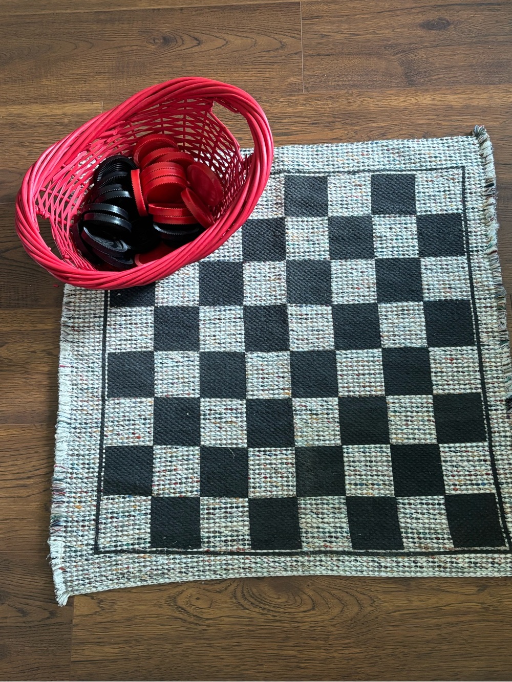 Handmade Black & Cream Checkered Game Board